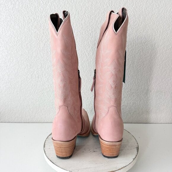 Lane Gallatin Womens Cowboy Boots 9 Pink Cowgirl Western Mid Calf Pointed Toe - Picture 3 of 11